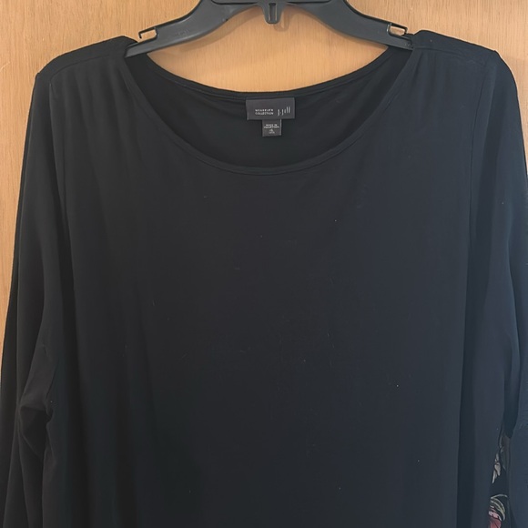 J. Jill Wearever Collection Women’s Floral Tunic Top Black Pink Size XL Tall - Picture 3 of 10